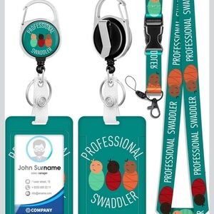 Professional Swaddler Lanyard ID Retractable Badge Holder